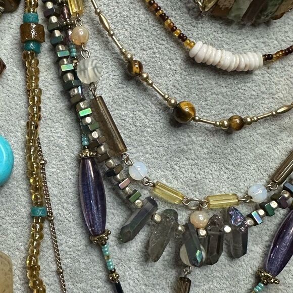 Lot of 9 Boho Southwestern Stone Turquoise Tribal Necklaces Very Unique Genuine - Picture 3 of 12